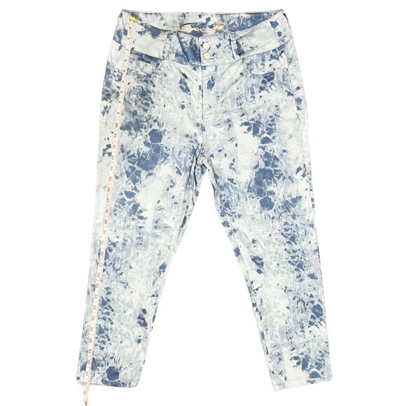 Seven7 Women's Sz 10 High Waist Bleach Wash Tie Dye Jeans Y2K Streetwear Denim - Picture 8 of 15